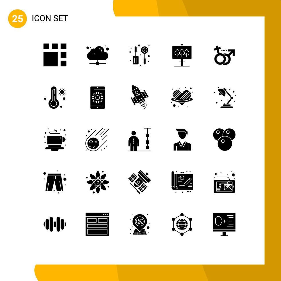 25 Universal Solid Glyph Signs Symbols of symbol male kitchen gender sign Editable Vector Design Elements