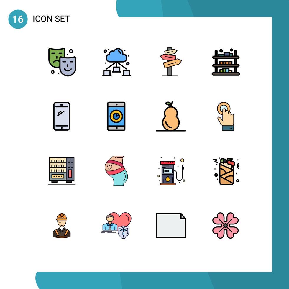 paquete de iconos vectoriales de stock de 16 signos y símbolos de línea para teléfonos inteligentes vender venta de hoteles comercio elementos de diseño de vectores creativos editables