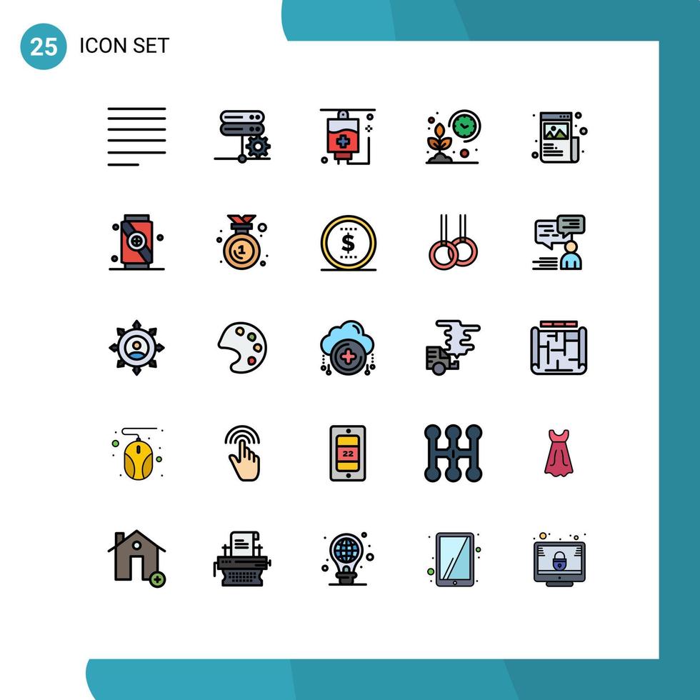 25 iconos creativos signos y símbolos modernos de diseño de elementos de diseño de vectores editables de jardín inteligente de hospital de arte