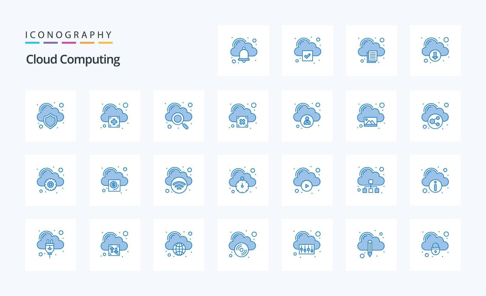 25 Cloud Computing Blue icon pack vector