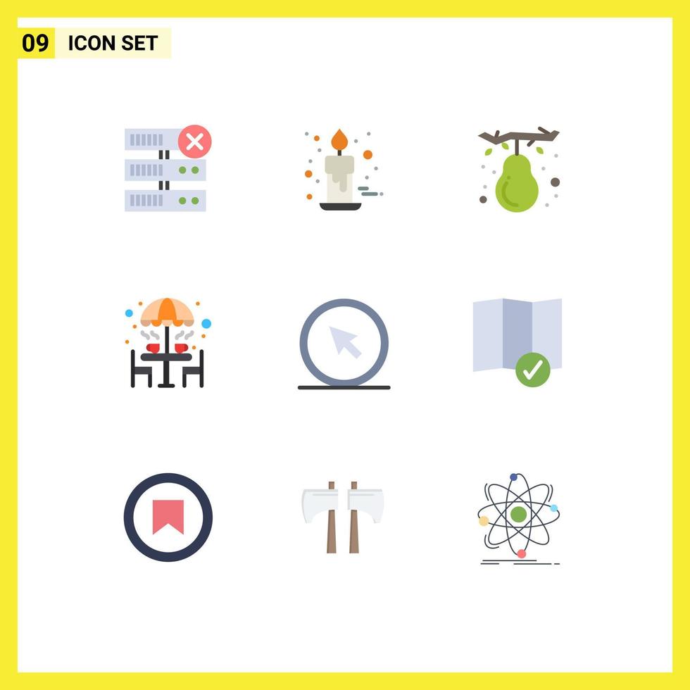 Set of 9 Modern UI Icons Symbols Signs for click table autumn furniture chair Editable Vector Design Elements