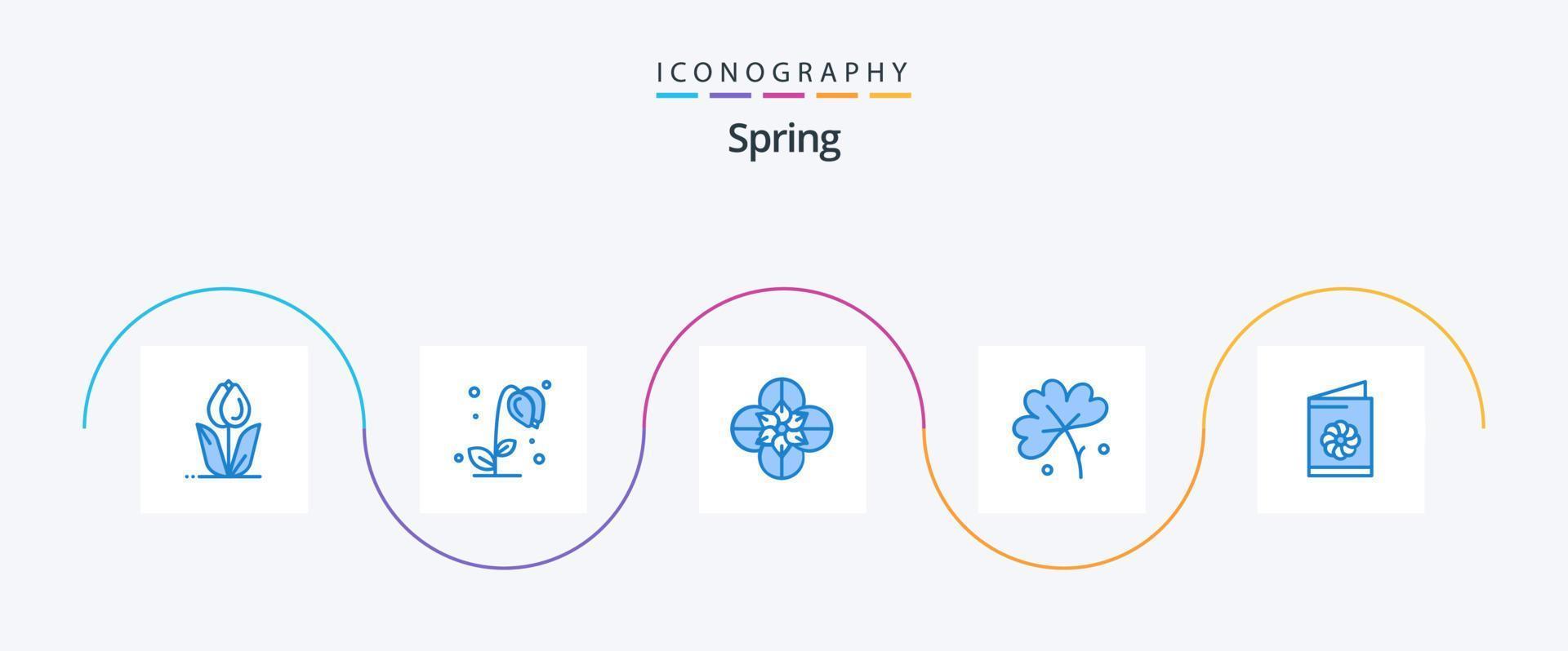 Spring Blue 5 Icon Pack Including . greeting card. spring. card. spring flower vector