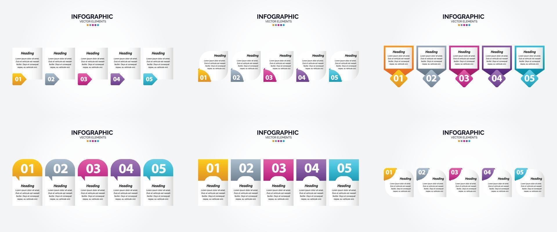 Use this vector illustration infographics set to make your advertising in brochures. flyers. and magazines stand out.