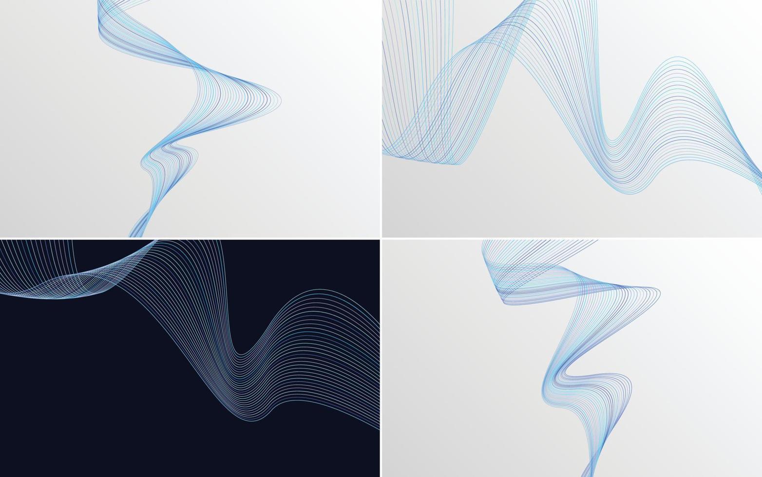 Use these geometric wave pattern backgrounds to add visual appeal to your projects vector