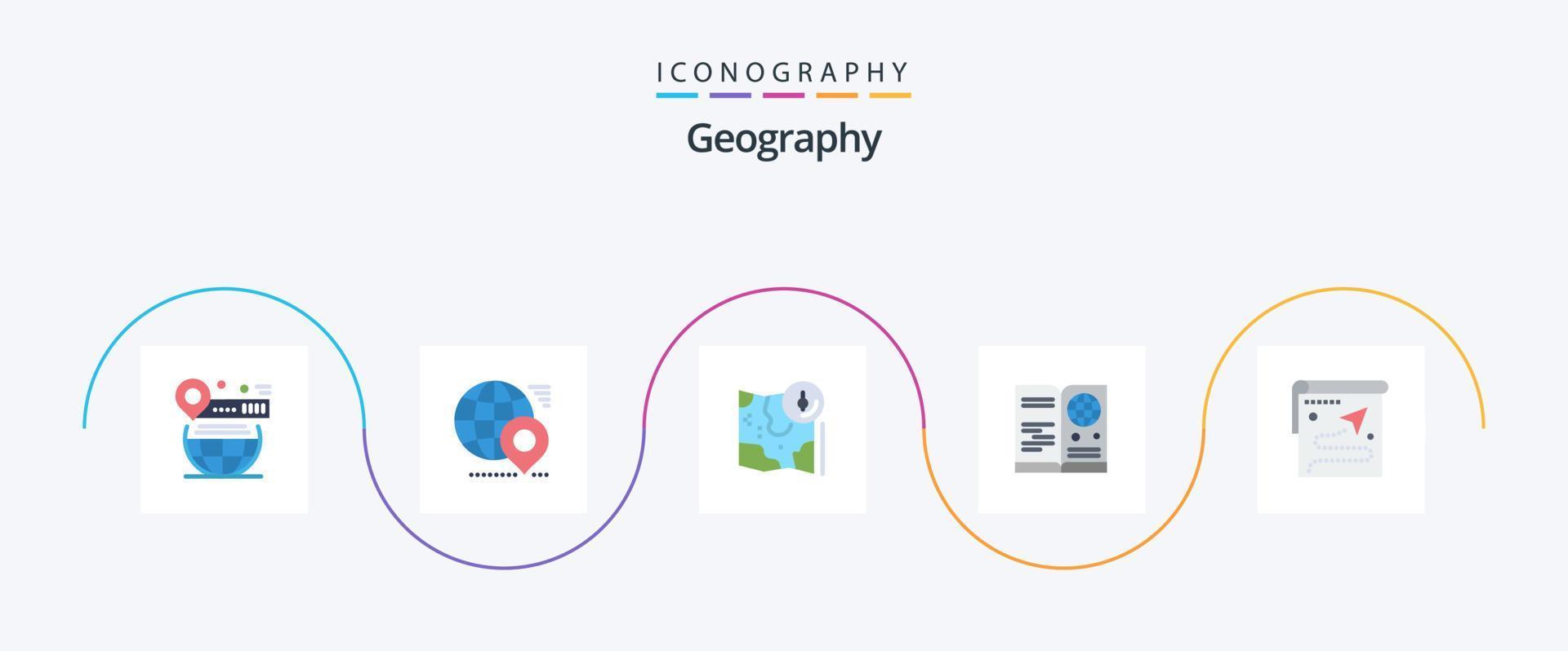 Paquete de iconos de 5 planos de geografía que incluye visa. pasaporte. alfiler. ubicación. GPS vector