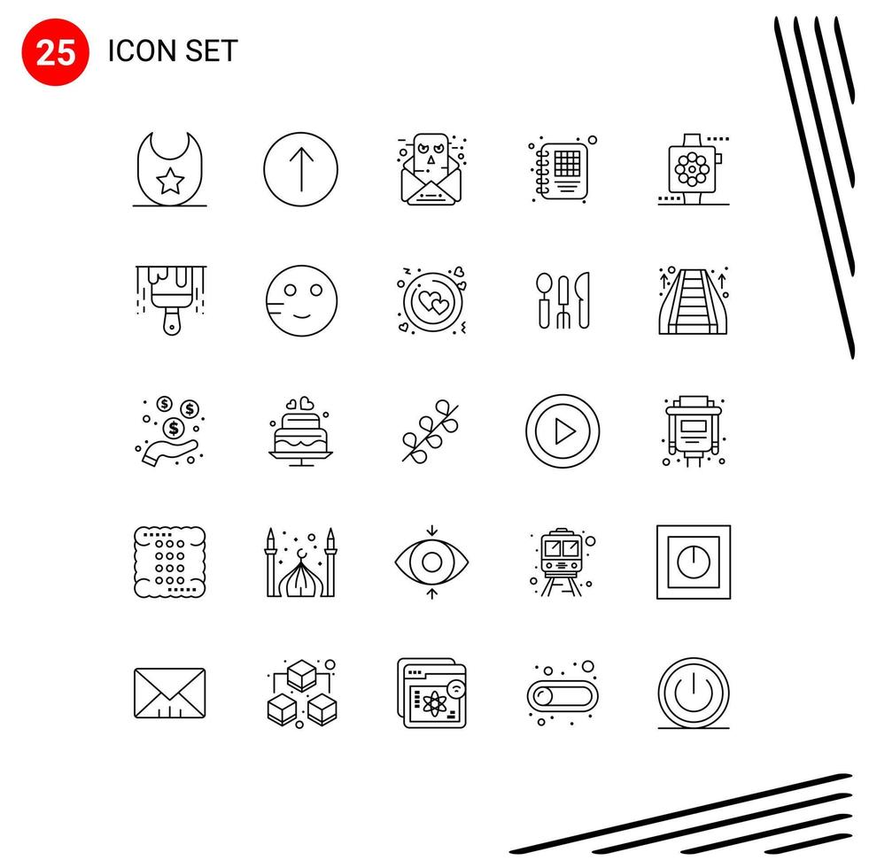 Pictogram Set of 25 Simple Lines of brush smart conversation devices management Editable Vector Design Elements