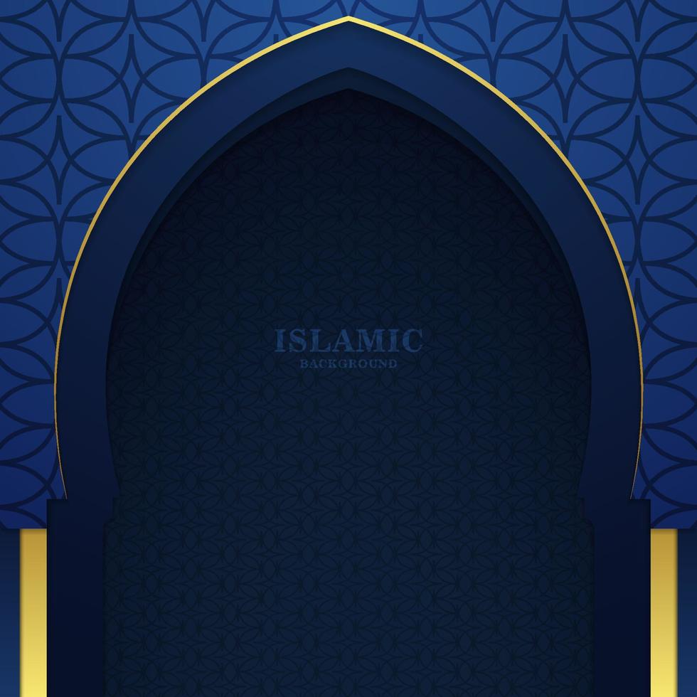 Blue and gold elegant simple islamic background vector