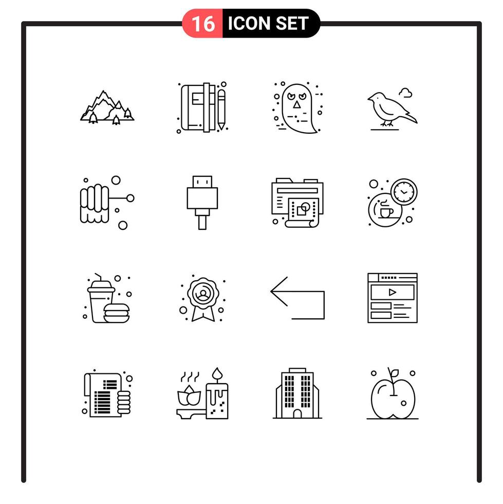 grupo de 16 esquemas modernos establecidos para gorrión blog británico pájaro fantasma elementos de diseño vectorial editables vector