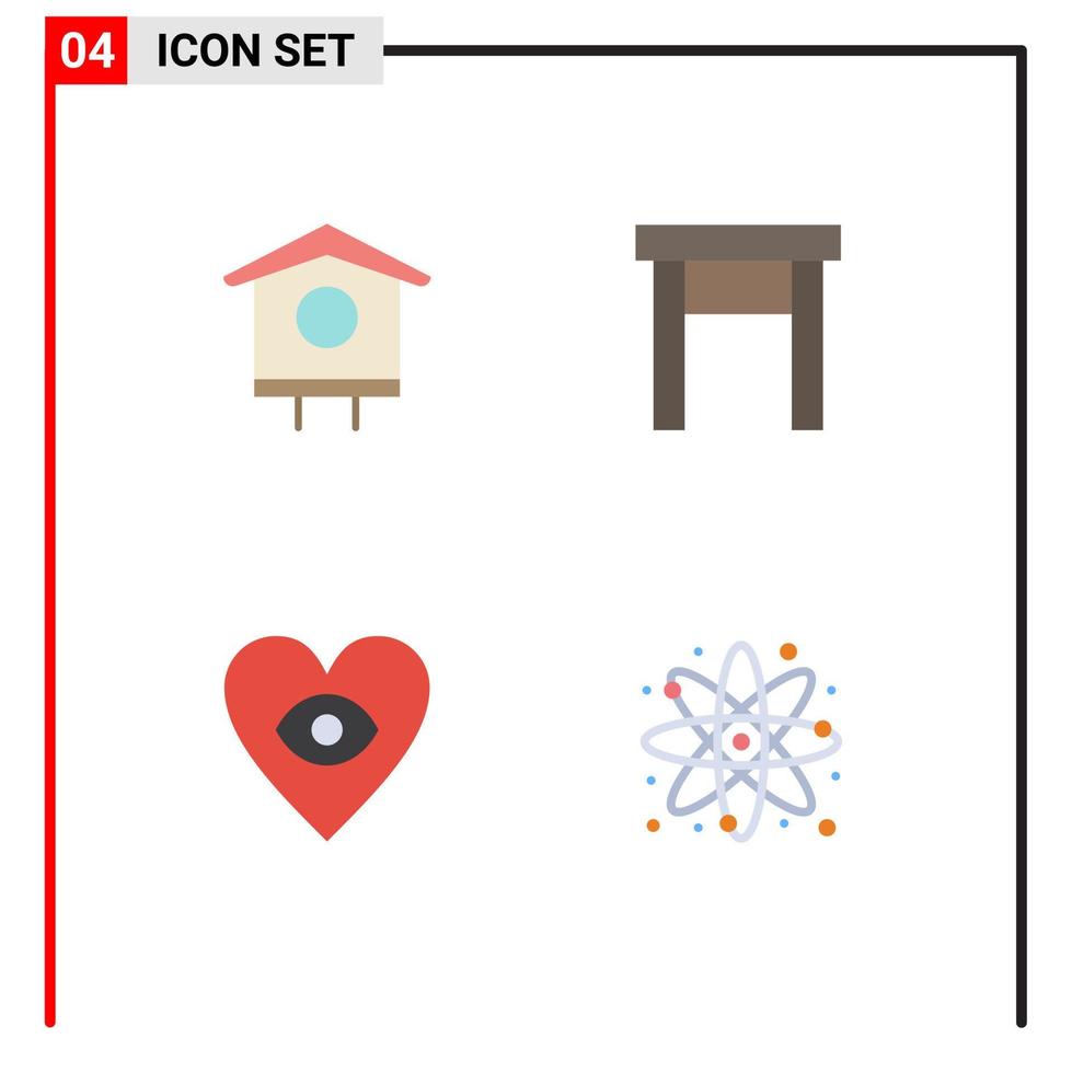 4 Flat Icon concept for Websites Mobile and Apps house heart spring home appliances chemical Editable Vector Design Elements