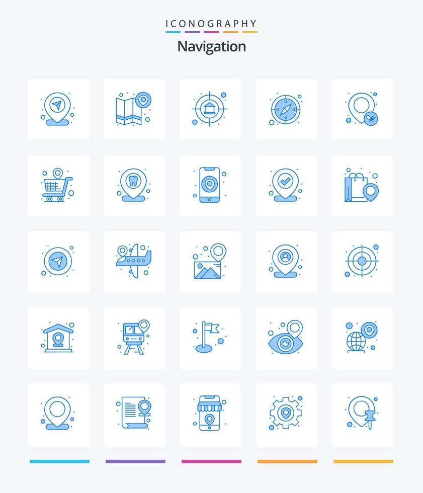 Creative Navigation 25 Blue icon pack  Such As location. navigation. navigation. direction. target vector