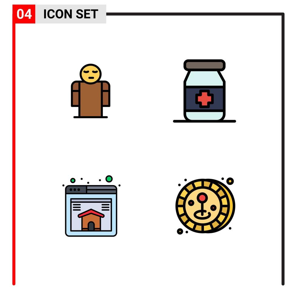 paquete de iconos vectoriales de stock de 4 signos y símbolos de línea para brazos web persona tabletas joystick elementos de diseño vectorial editables vector