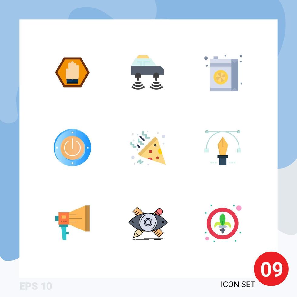 9 Universal Flat Color Signs Symbols of computing energy smart electricity juice Editable Vector Design Elements