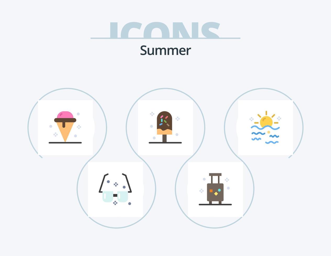 Summer Flat Icon Pack 5 Icon Design. ice. cold. summer. sweet. ice vector