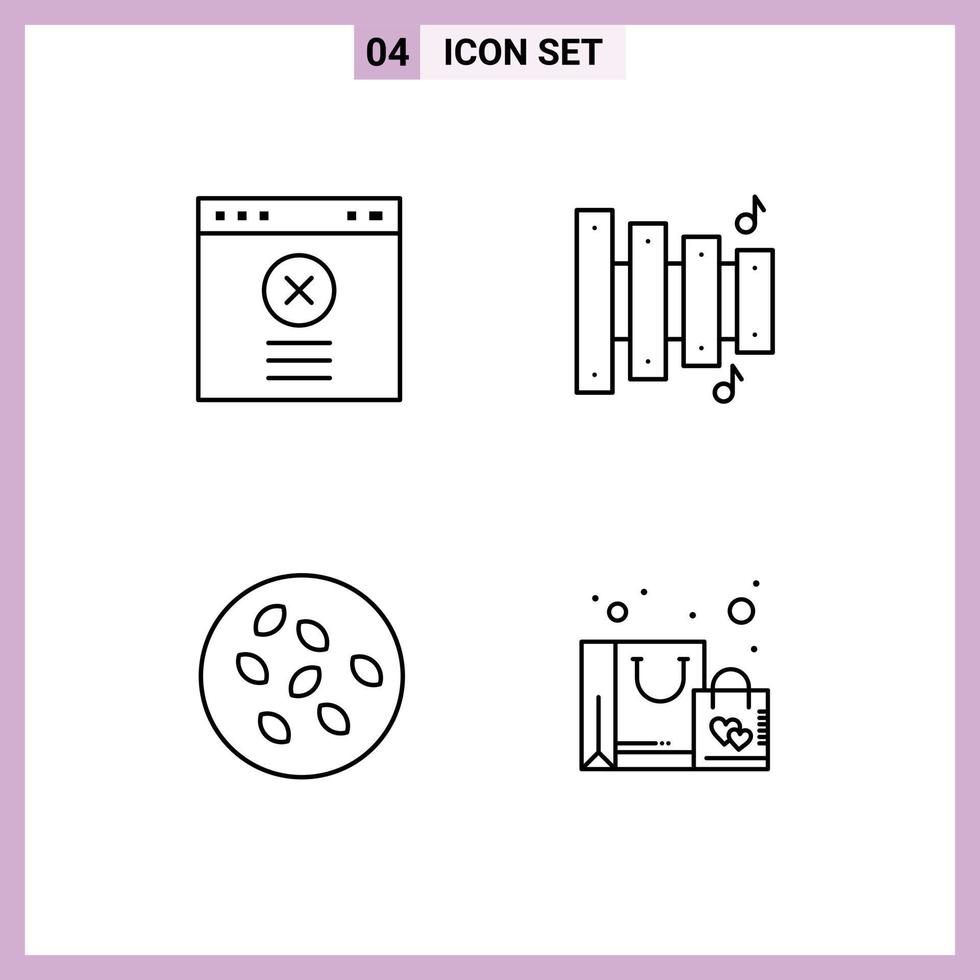 paquete de iconos vectoriales de stock de 4 signos y símbolos de línea para el bloque seamus semillas personalizadas elementos de diseño vectorial editables favoritos vector