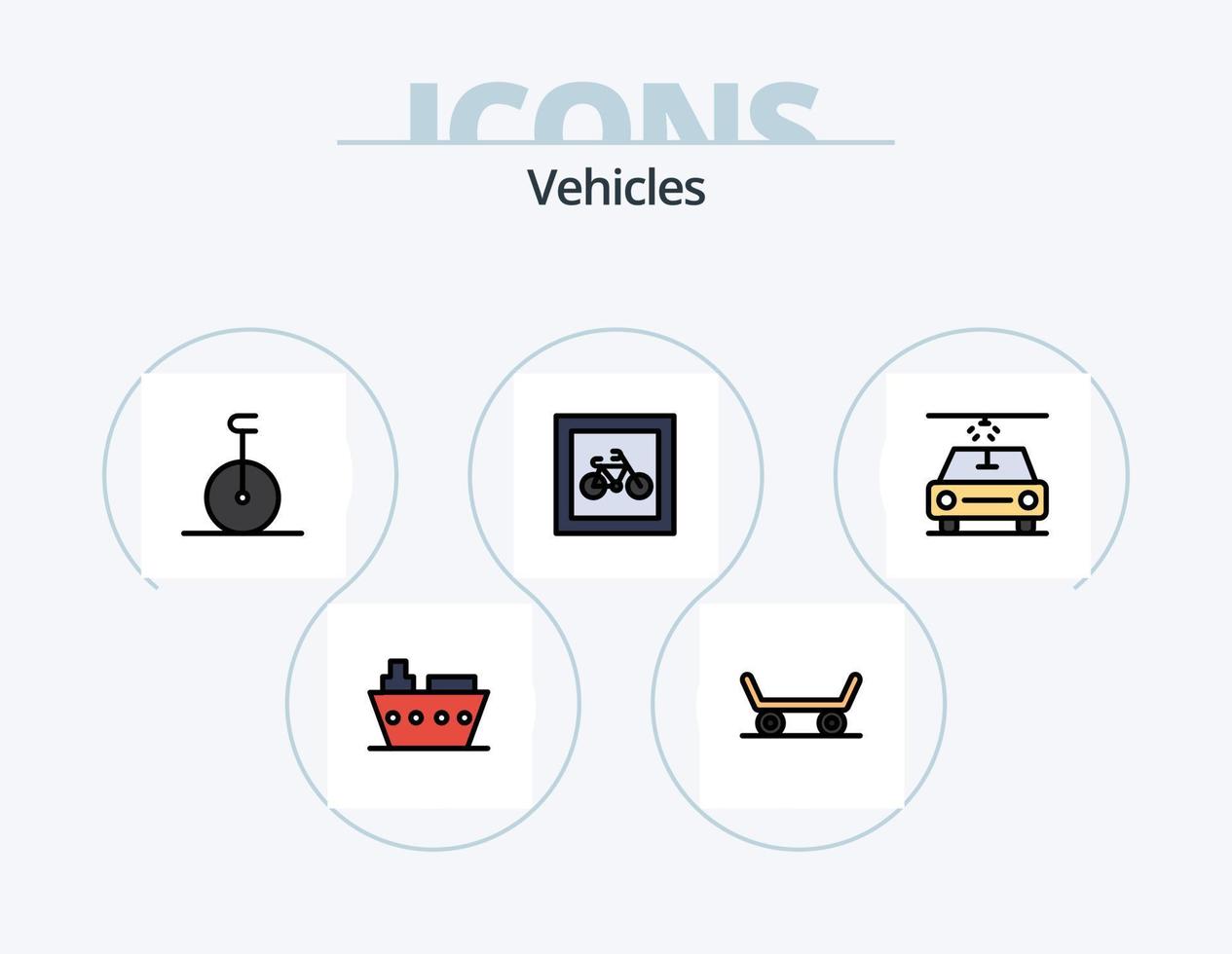 Vehicles Line Filled Icon Pack 5 Icon Design. . old. . jeep vector