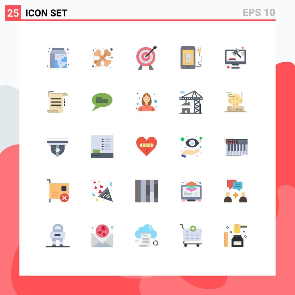 25 Creative Icons Modern Signs and Symbols of justice plug target full mobile Editable Vector Design Elements