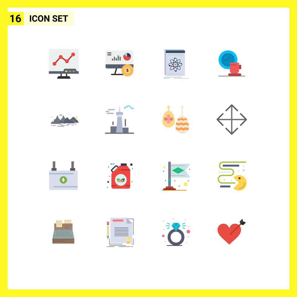 Modern Set of 16 Flat Colors Pictograph of event cup api break science Editable Pack of Creative Vector Design Elements