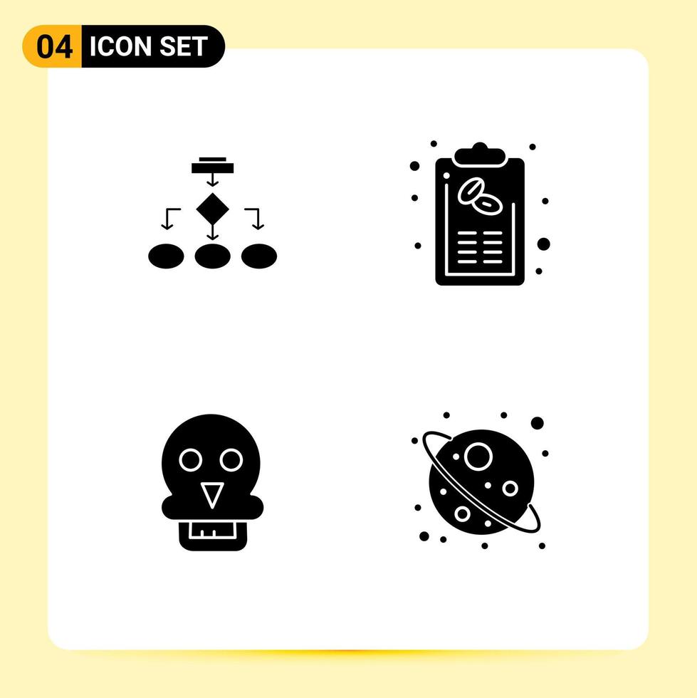 Modern Set of Solid Glyphs and symbols such as flowchart hand data architecture workflow menu Editable Vector Design Elements