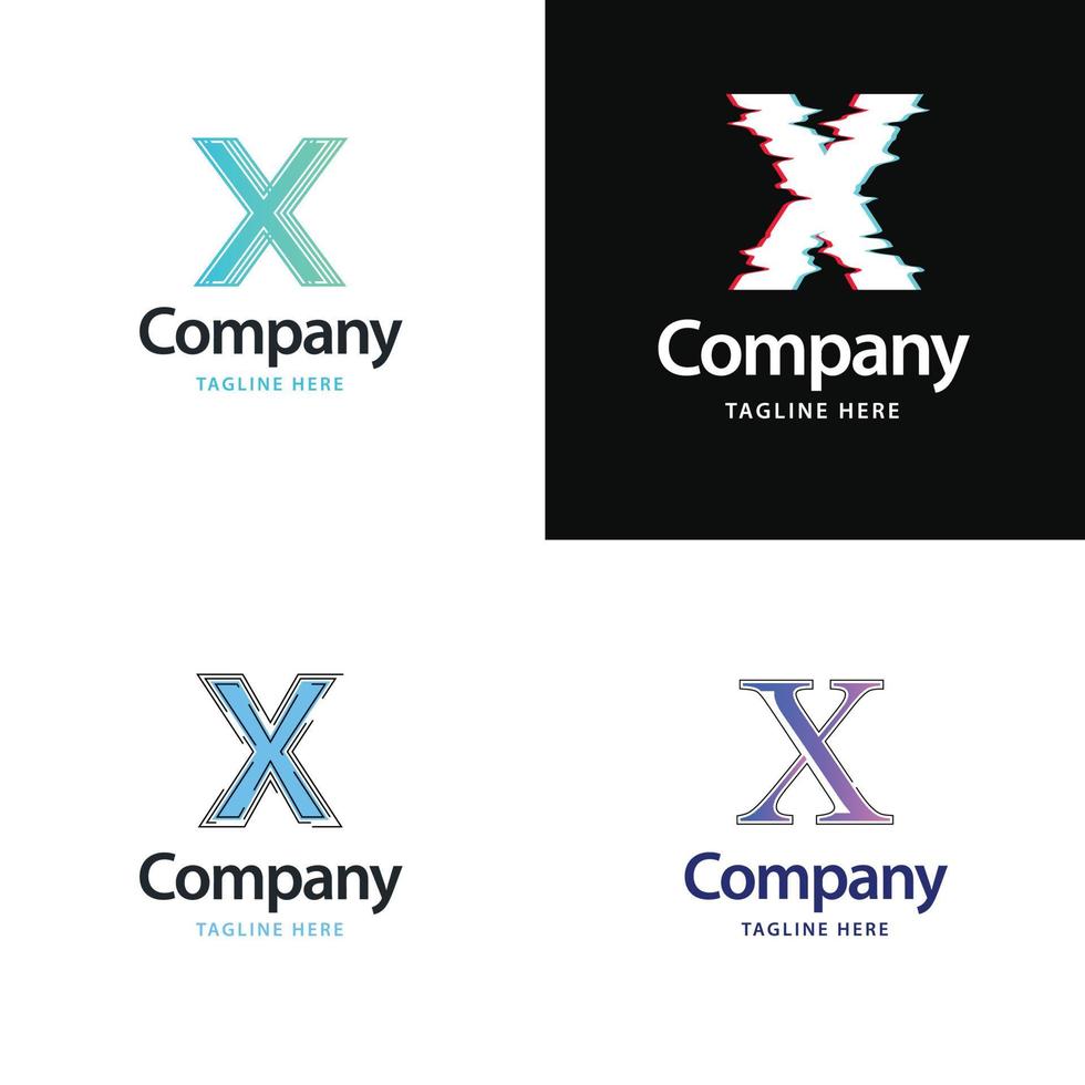 diseño de paquete de logotipo grande de letra x diseño de logotipos modernos y creativos para su negocio vector