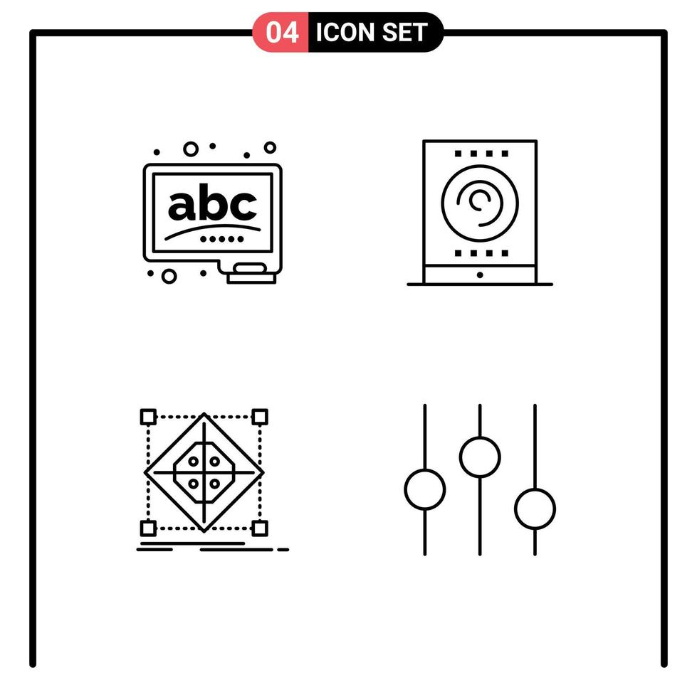 4 Creative Icons Modern Signs and Symbols of abc cluster learn streaming model Editable Vector Design Elements