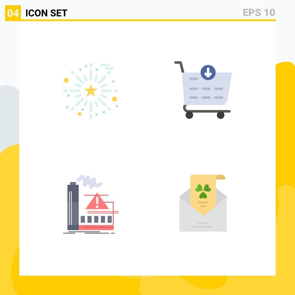 4 Flat Icon concept for Websites Mobile and Apps celebrate air thanks day shop industry Editable Vector Design Elements