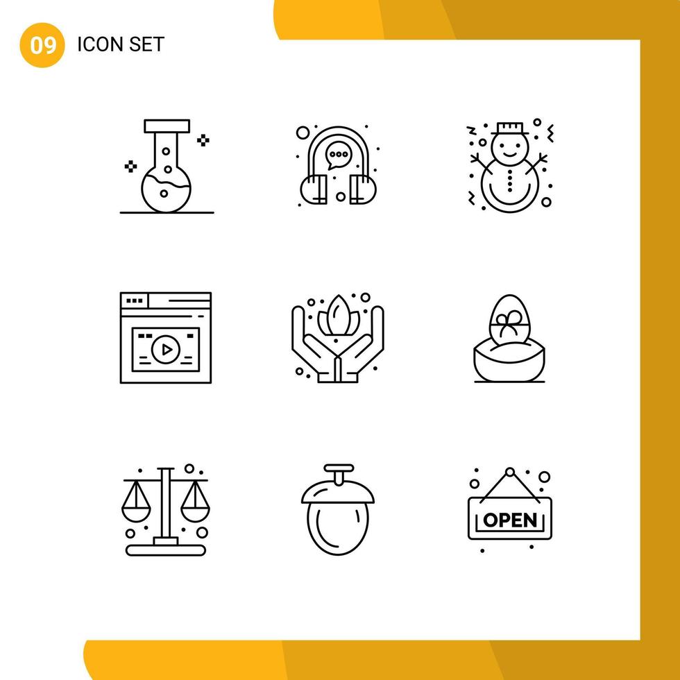 paquete de iconos de vector de stock de 9 signos y símbolos de línea para elementos de diseño de vector editables de pan de jengibre de página de navidad web de medios