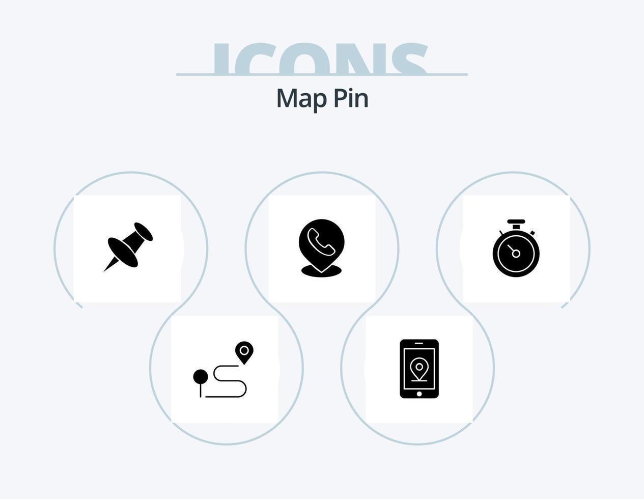 paquete de iconos de glifo de pin de mapa 5 diseño de iconos. alfiler. mapa. alfiler. Brújula. mapa vector