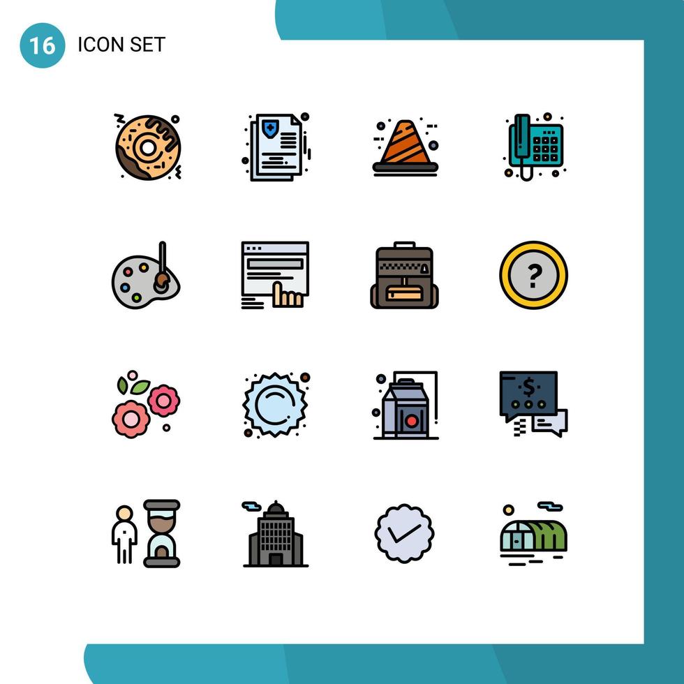 conjunto de 16 iconos modernos de la interfaz de usuario signos de símbolos para dibujar llamadas crear contactos telefónicos elementos de diseño de vectores creativos editables