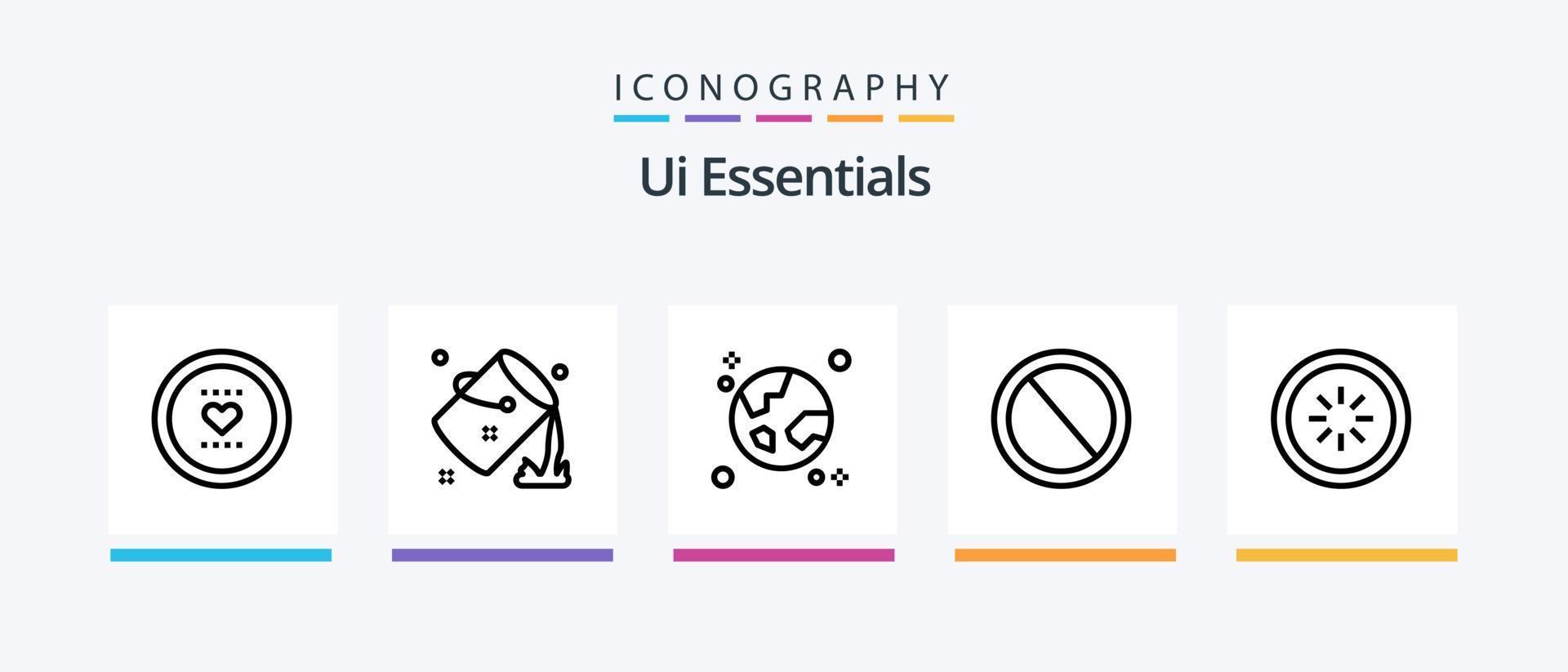 Ui Essentials Line 5 Icon Pack Including clock. alarm. interface. romance. like. Creative Icons Design vector