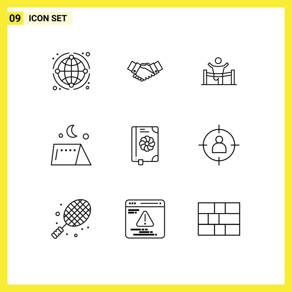9 Outline concept for Websites Mobile and Apps race leadership hands leader business Editable Vector Design Elements