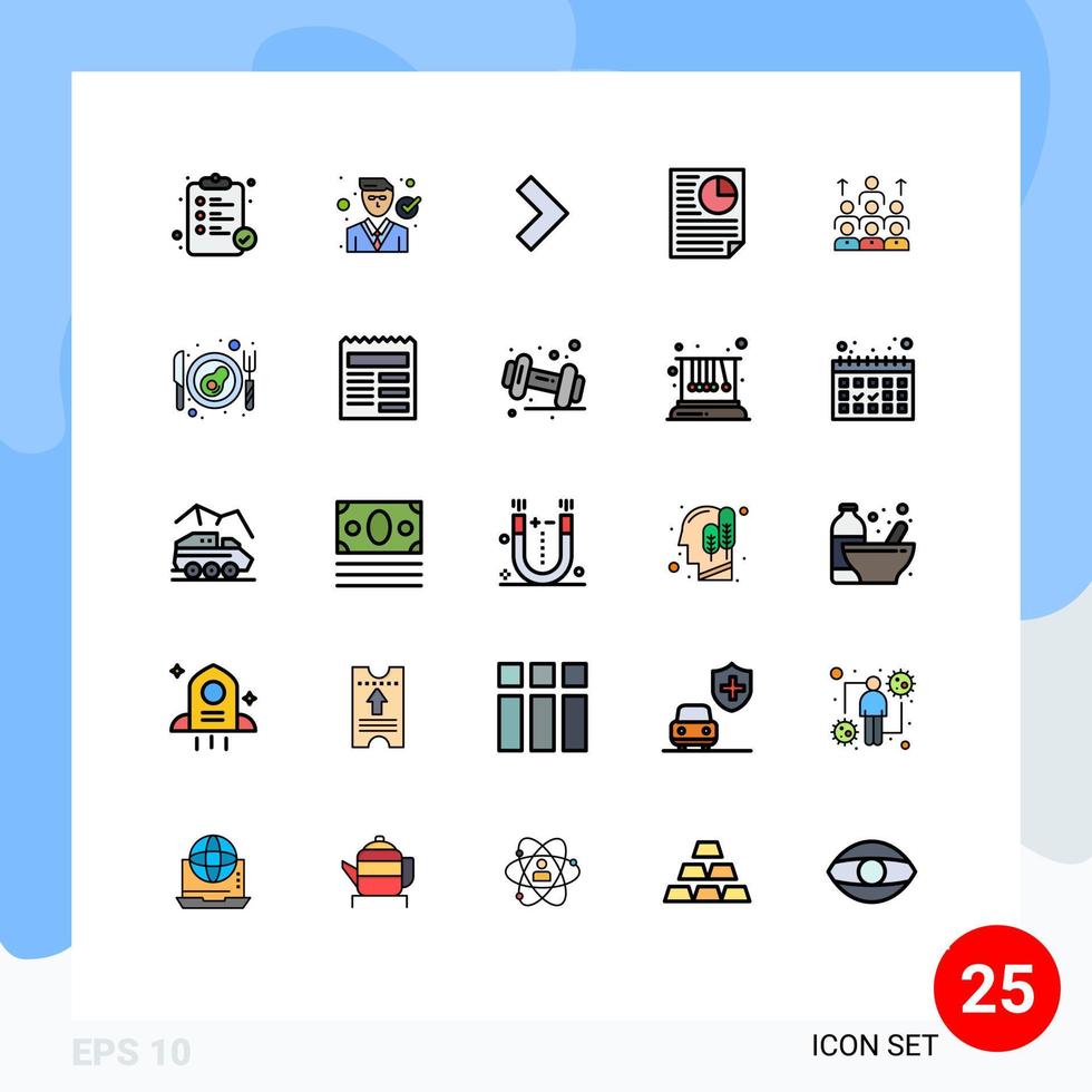 Stock Vector Icon Pack of 25 Line Signs and Symbols for business report lawyer page data Editable Vector Design Elements