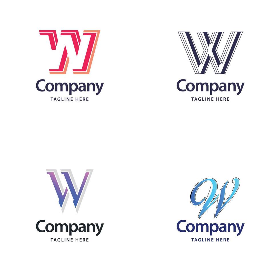 letra w diseño de paquete de logotipos grandes diseño de logotipos modernos y creativos para su negocio vector