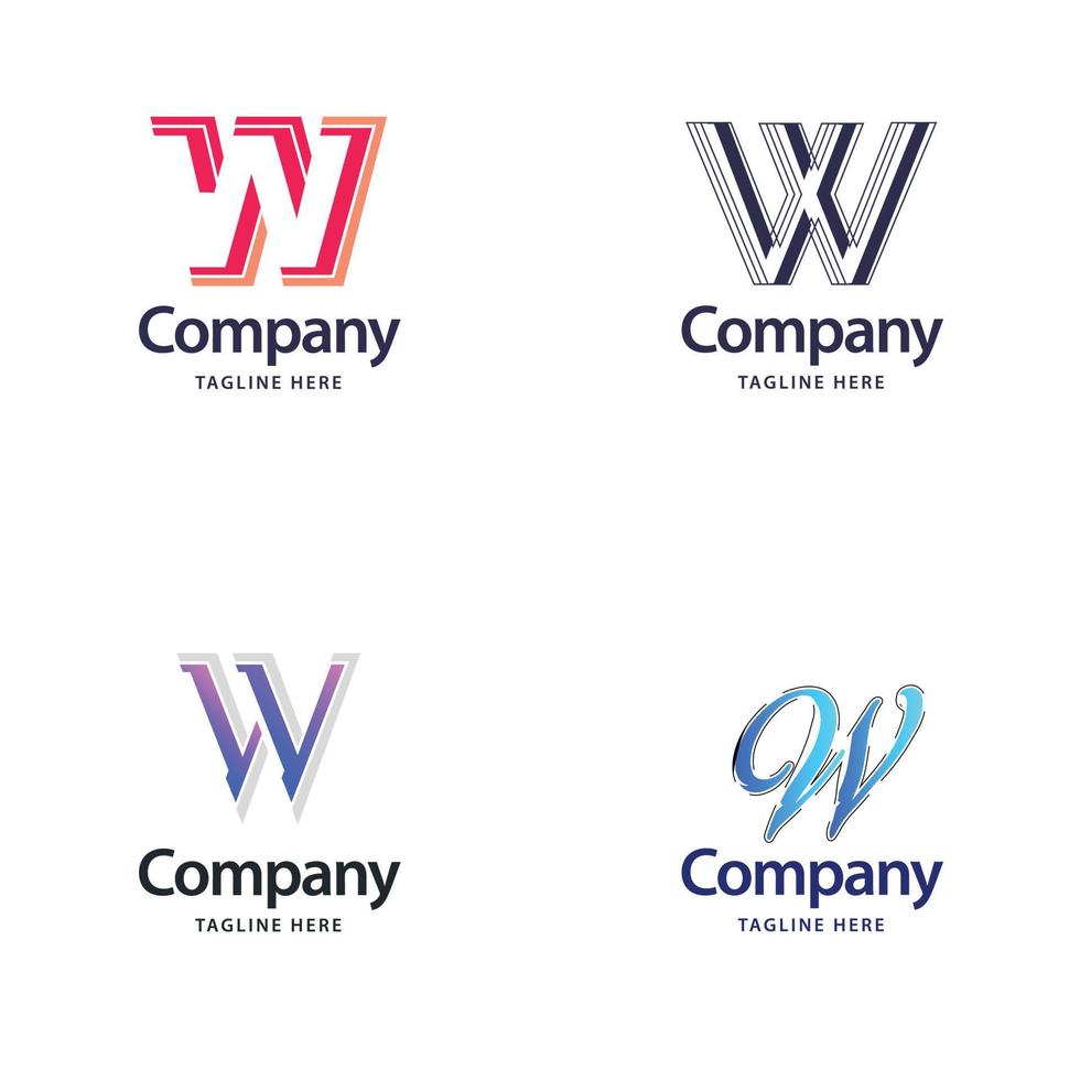 Letter W Big Logo Pack Design Creative Modern logos design for your business vector