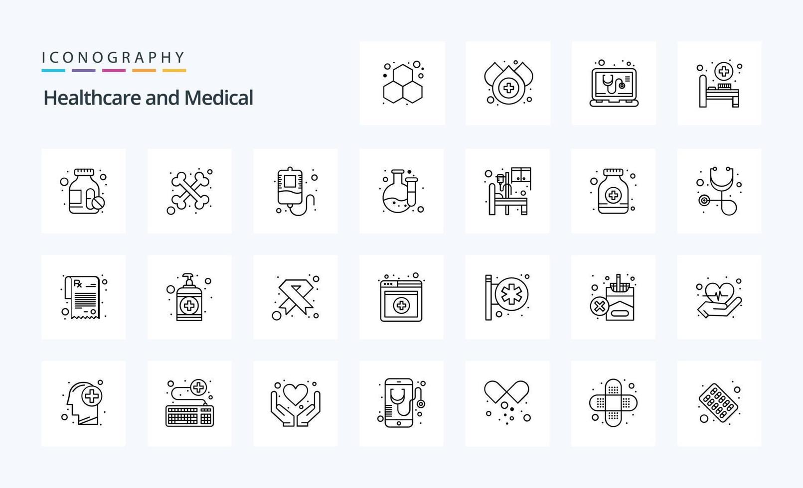 25 Medical Line icon pack vector