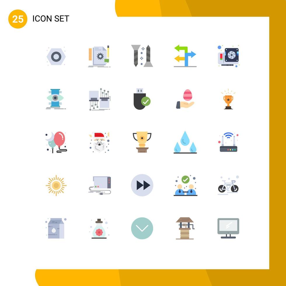 Flat Color Pack of 25 Universal Symbols of computer navigation support direction self tapping Editable Vector Design Elements