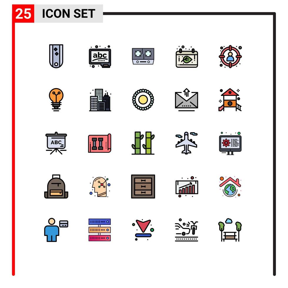 Stock Vector Icon Pack of 25 Line Signs and Symbols for choose date learn calendar cooking Editable Vector Design Elements