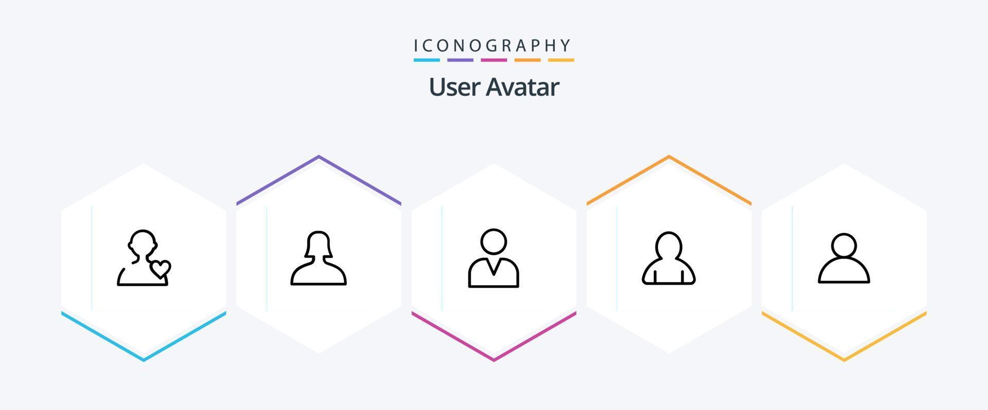 User 25 Line icon pack including . user. vector