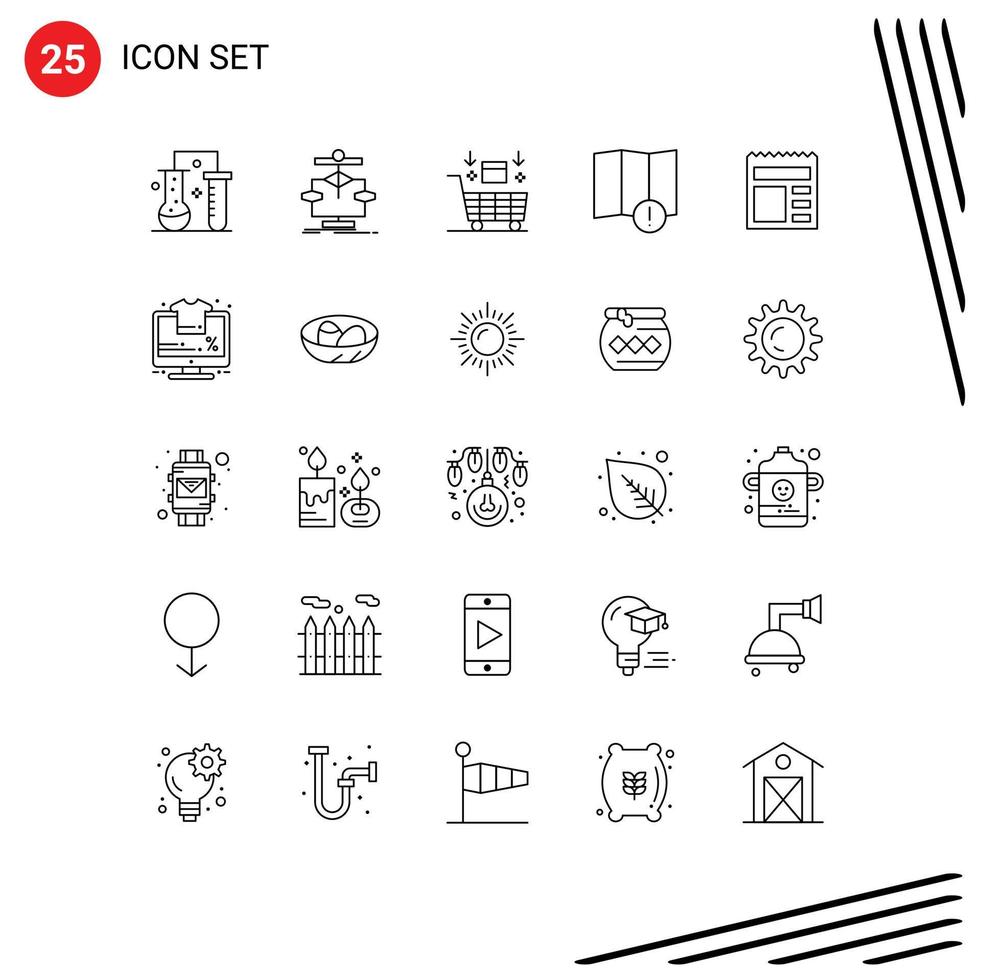 25 Creative Icons Modern Signs and Symbols of warning alert diagram valentine robot Editable Vector Design Elements