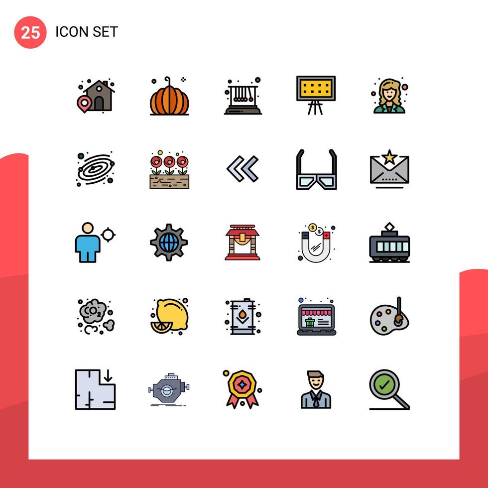 25 Creative Icons Modern Signs and Symbols of researcher academic pendulum presentation board Editable Vector Design Elements