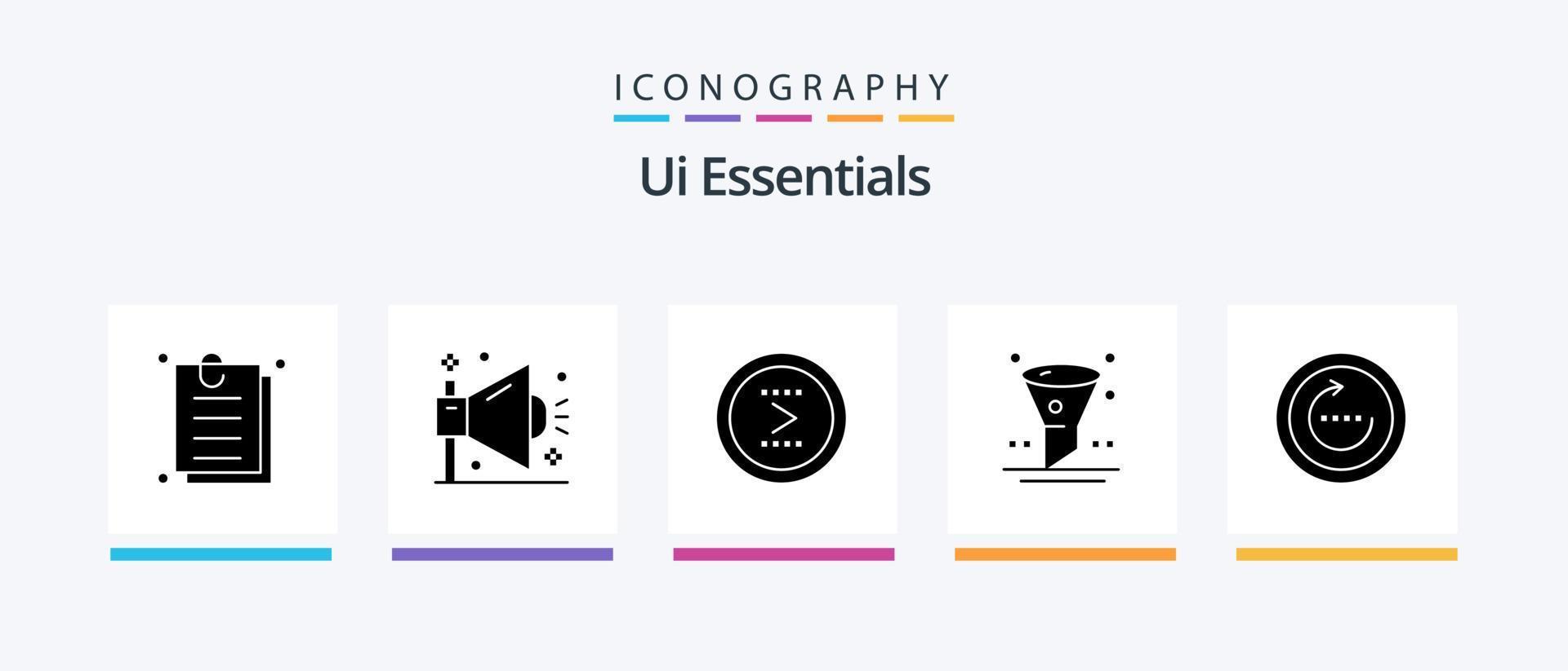 Ui Essentials Glyph 5 Icon Pack Including interface. browser. seo. right. interface. Creative Icons Design vector