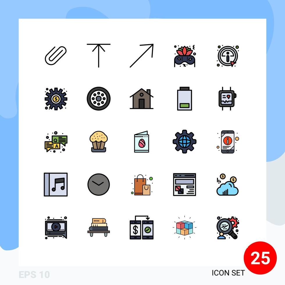 25 iconos creativos, signos y símbolos modernos de información de engranajes, detalles correctos, elementos de diseño de vectores editables para fiestas