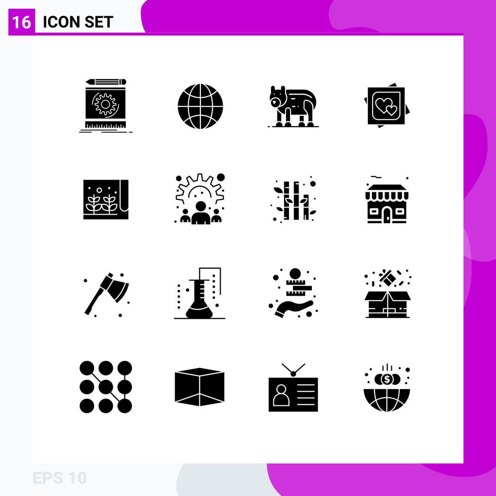 Set of 16 Modern UI Icons Symbols Signs for proposal love wifi heart canada Editable Vector Design Elements