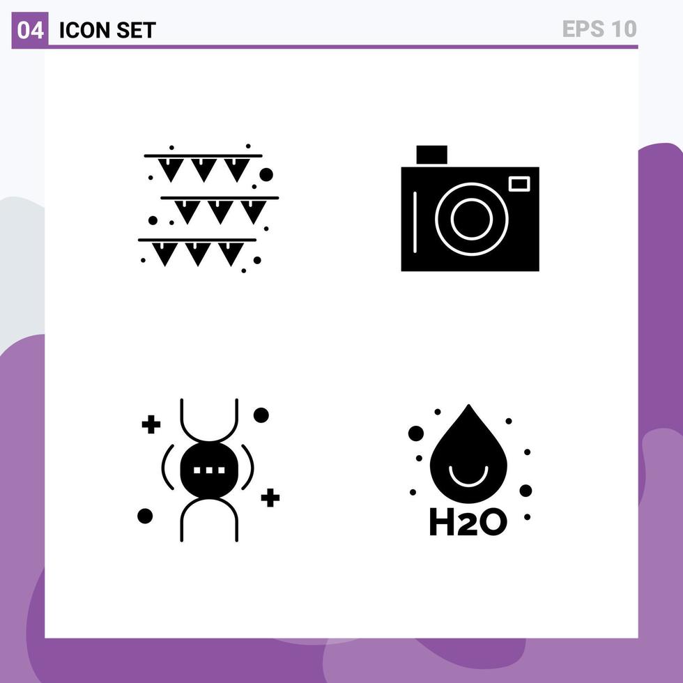 paquete de iconos de vector de stock de signos y símbolos de línea para elementos de diseño de vector editables de gota de imagen de cámara de herencia de festival