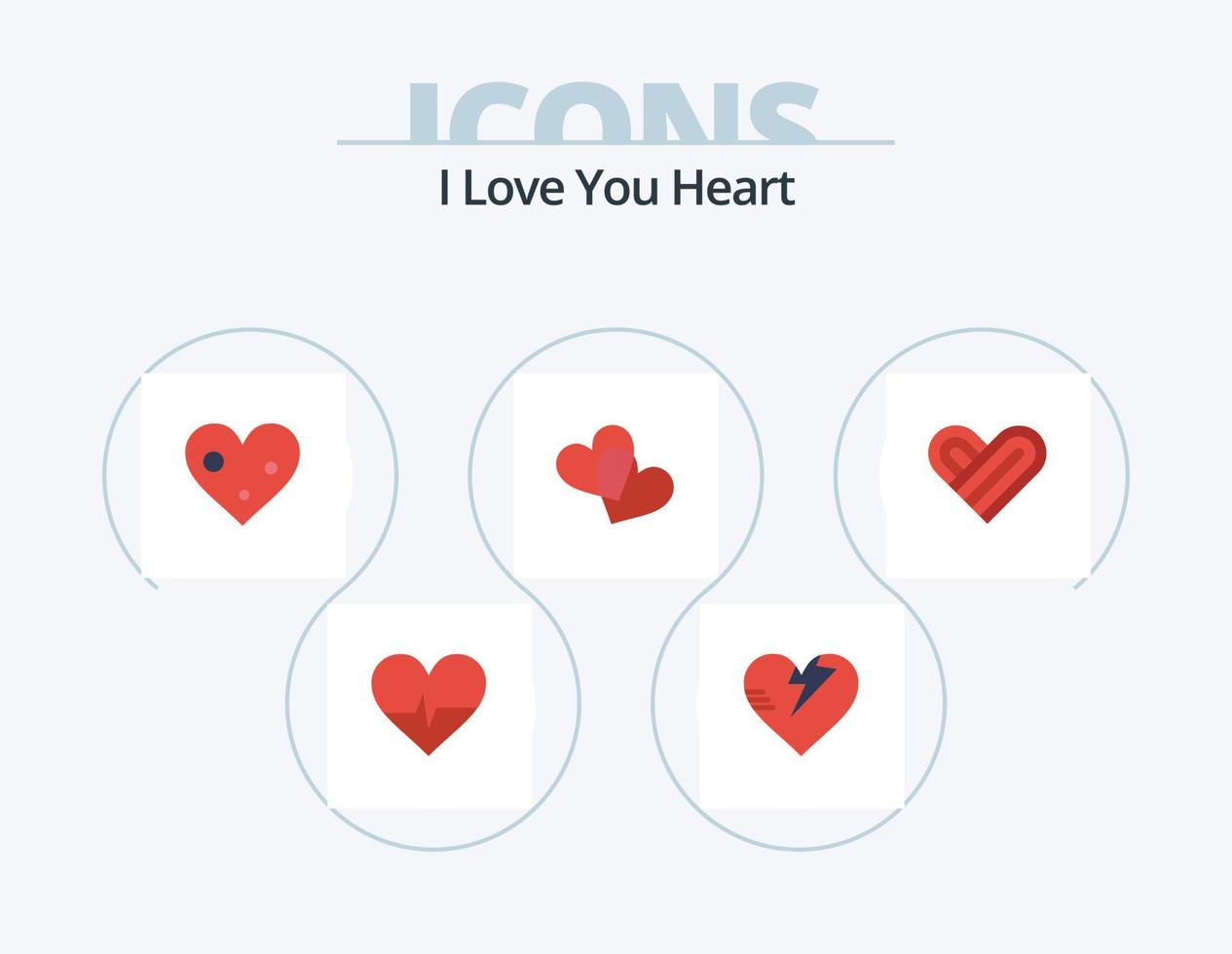 paquete de iconos planos de corazón 5 diseño de iconos. . enamorado. como. amar. amar vector