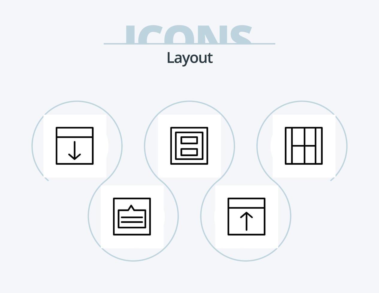 Layout Line Icon Pack 5 Icon Design. layout. design. light. layout. draw vector