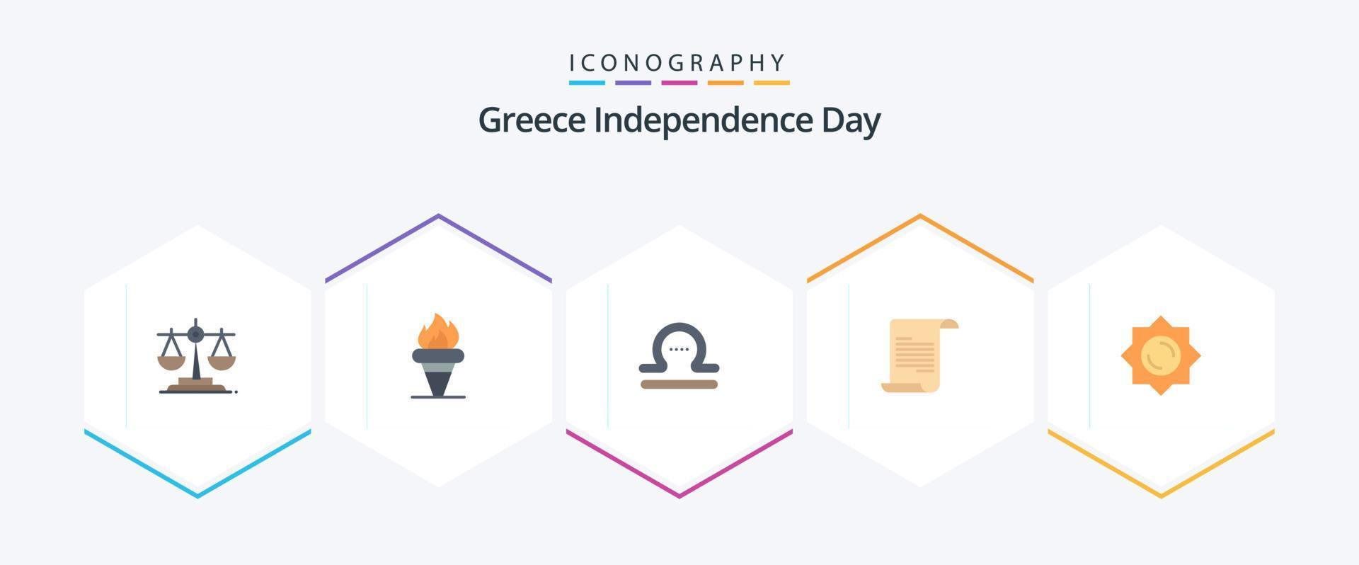 Greece Independence Day 25 Flat icon pack including greece. sun. astrology. greece. file vector