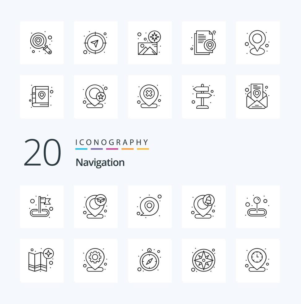 20 Navigation Line icon Pack like pin location location pin location vector