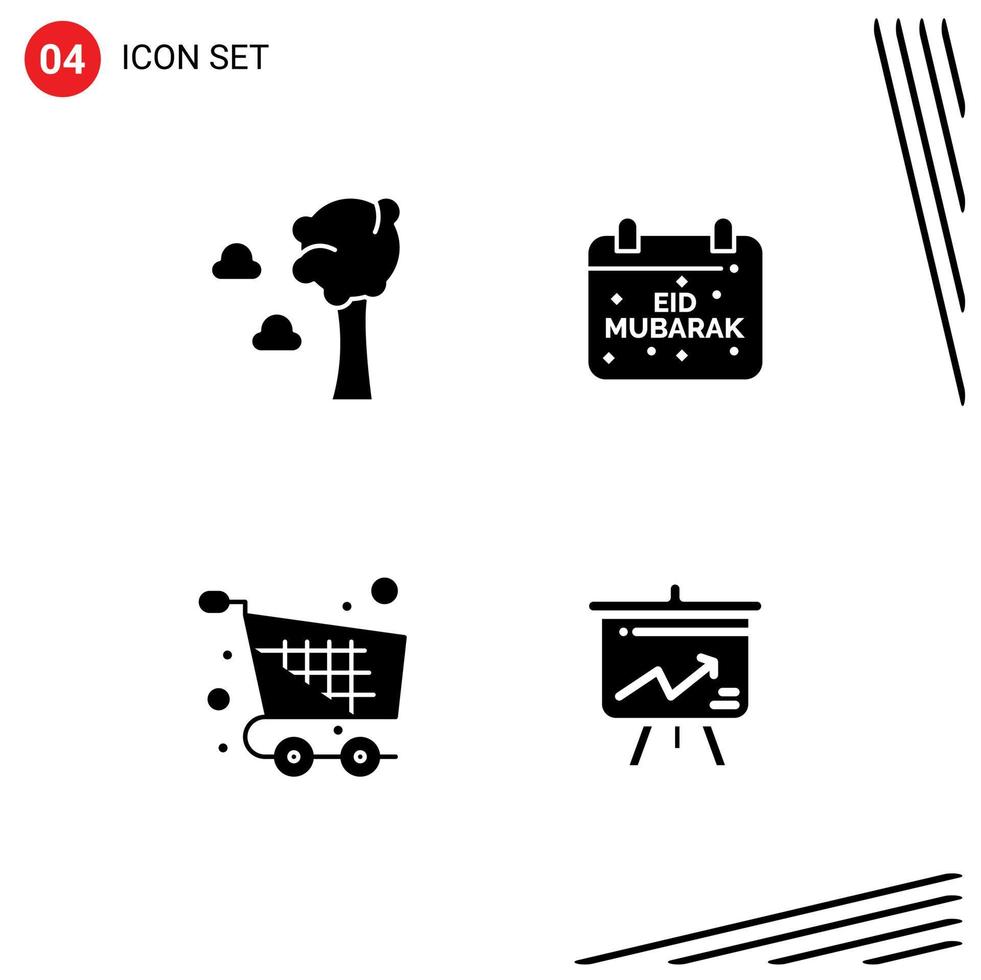 Stock Vector Icon Pack of 4 Line Signs and Symbols for arbor checkout calendar celebration basket Editable Vector Design Elements