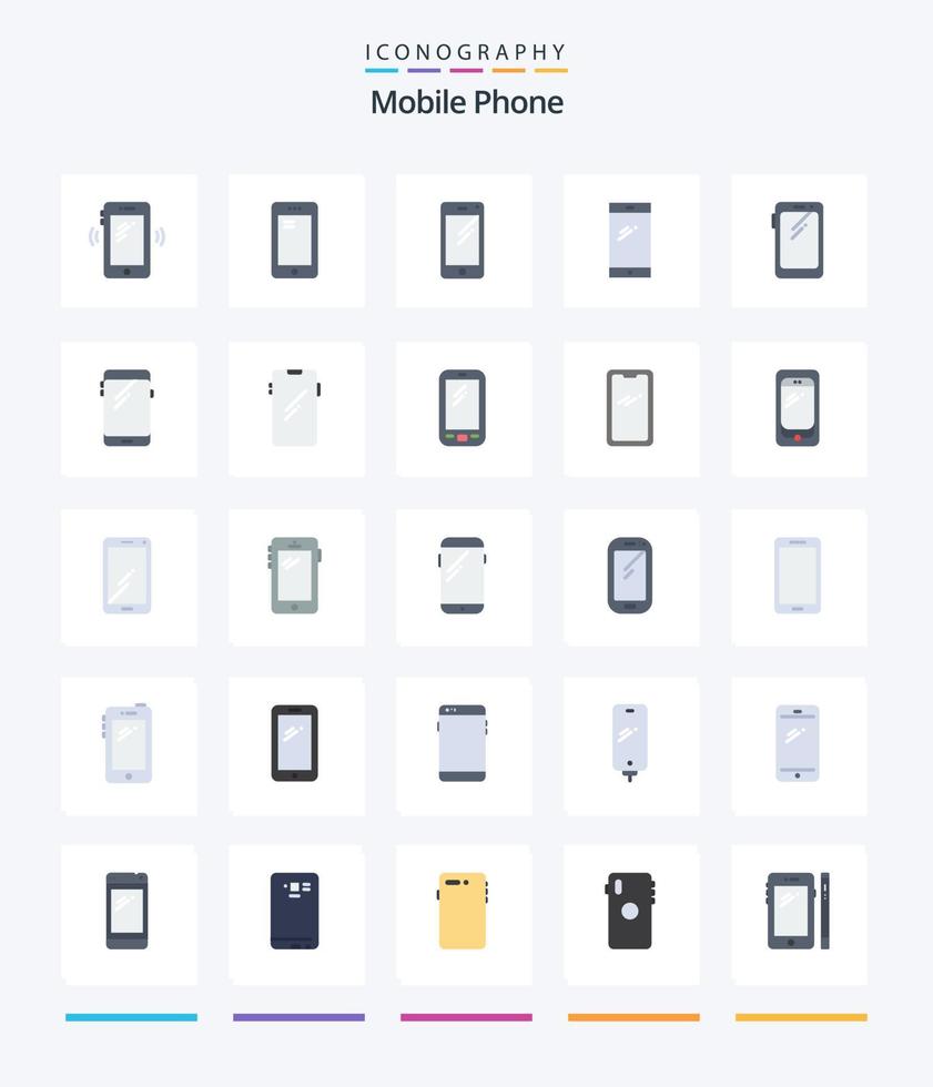 teléfono móvil creativo 25 paquete de iconos planos como móvil. teléfono. Huawei batería. móvil vector