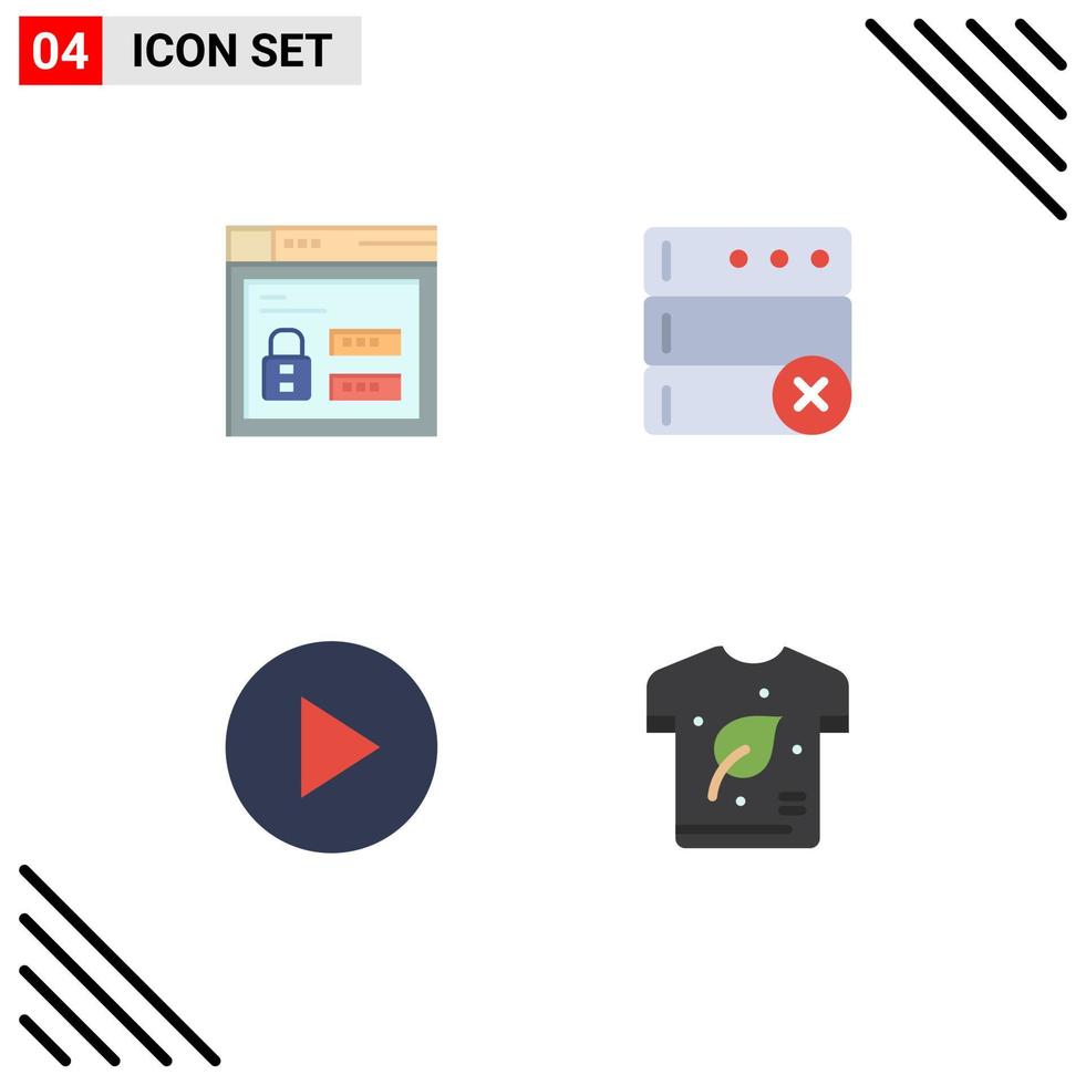 4 Universal Flat Icon Signs Symbols of browser earth day code serve ecology Editable Vector Design Elements